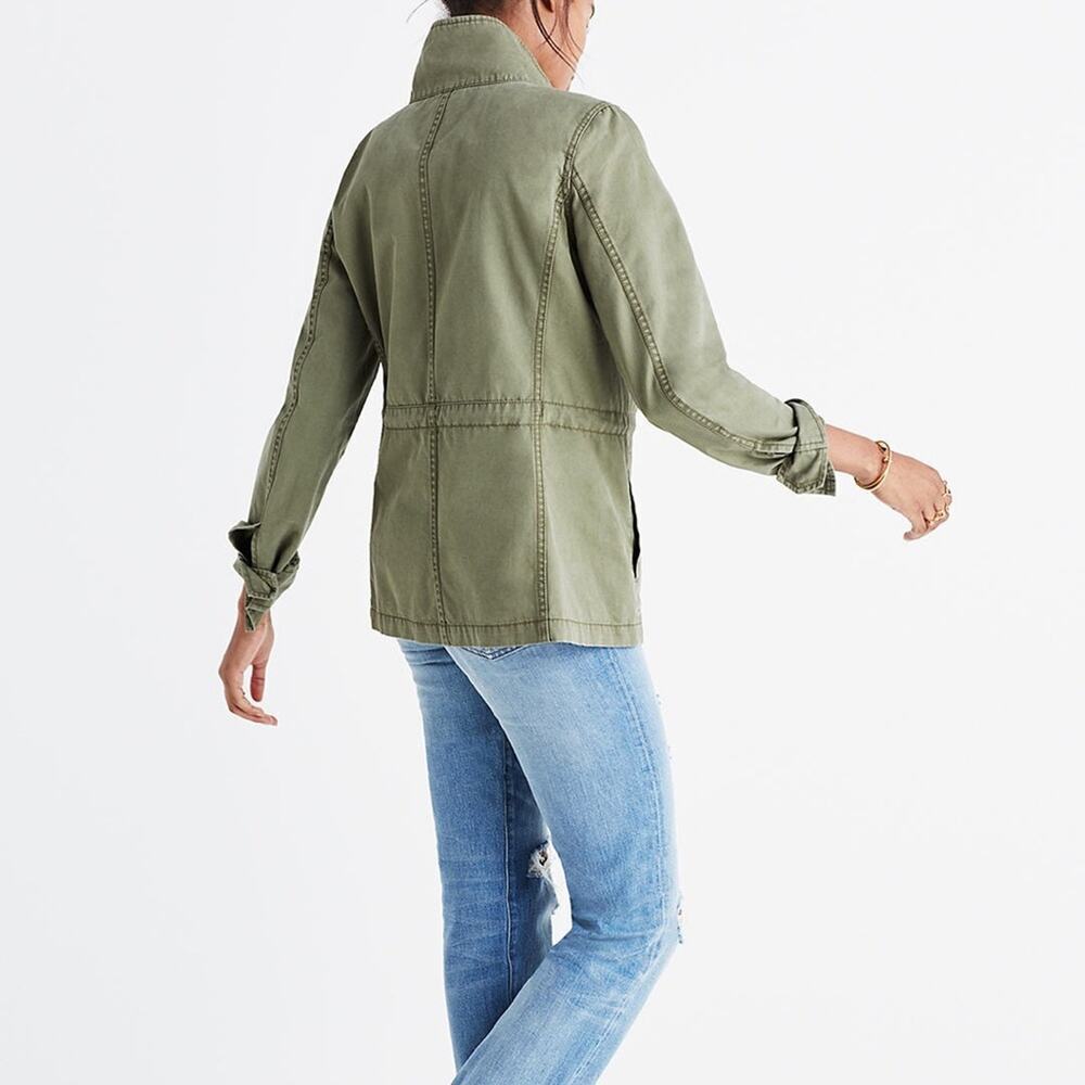 Madewell Olive Green Utility Cargo Fleet Jacket XS - Picture 2 of 10